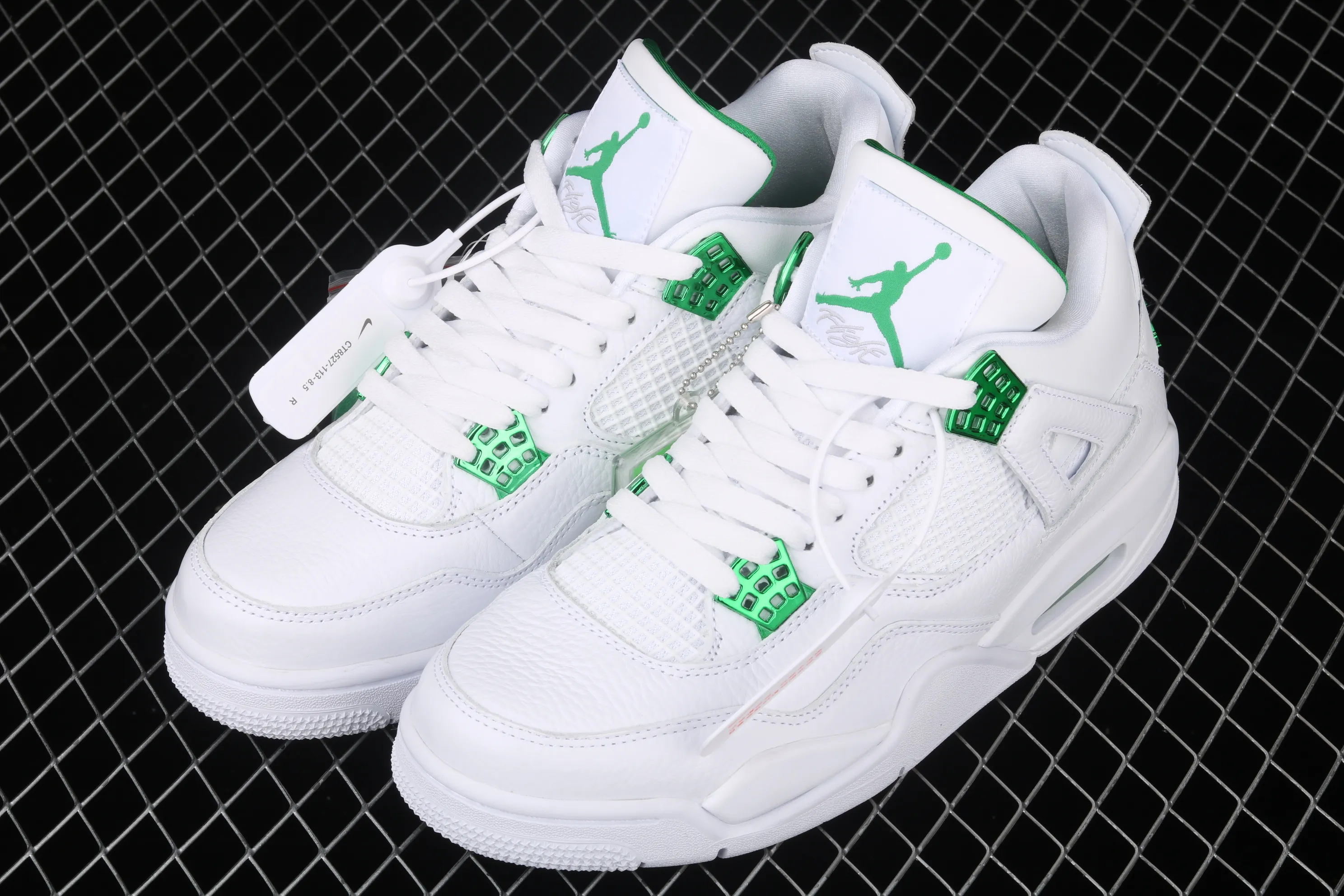 All categories Air Jordan Jordan series basketball shoes Air Jordan 4 Air Jordan 4 "Pine Green" AJ4 Joe 4 white and green CT8527-113
